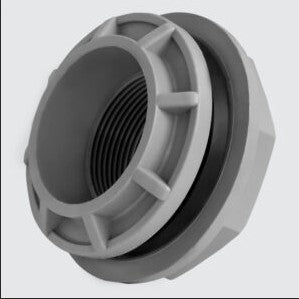 BULKHEAD FITTING 1 1/2'' 2-WAY GREY