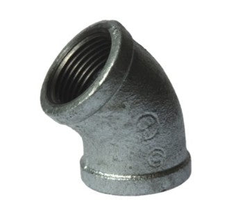 GALVANISED 45 DEGREE FEMALE ELBOW