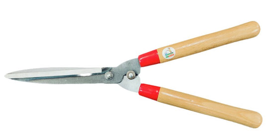 RED HEDGE SHEAR WITH WOODEN HANDLE
