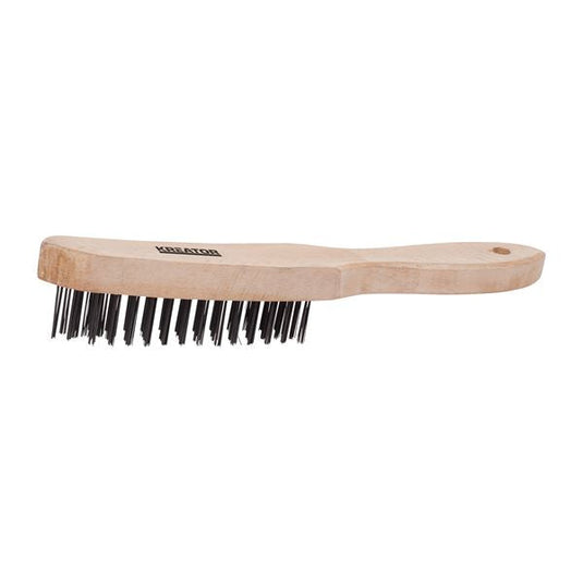 KREATOR WOODEN WIRE BRUSH 4 ROWS - STEEL