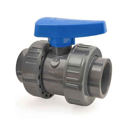 DOUBLE UNION BALL VALVE GLUE 90MM